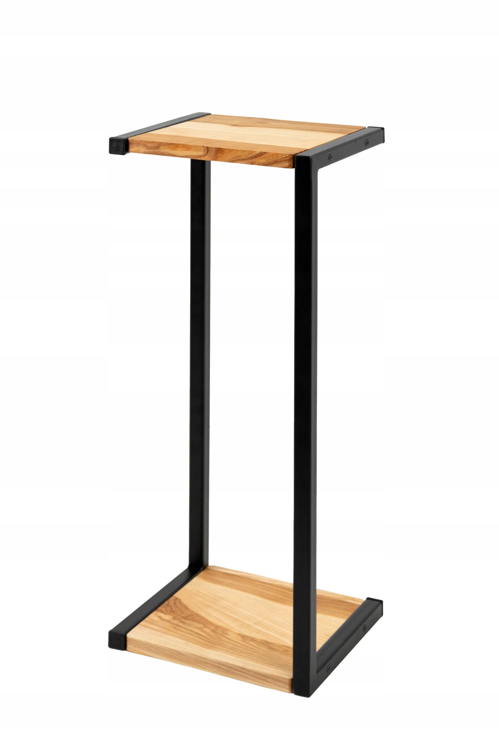 Kwietnik stojący metalowy AMIENS S czarny naturalny Meble, Tabela, Biurko