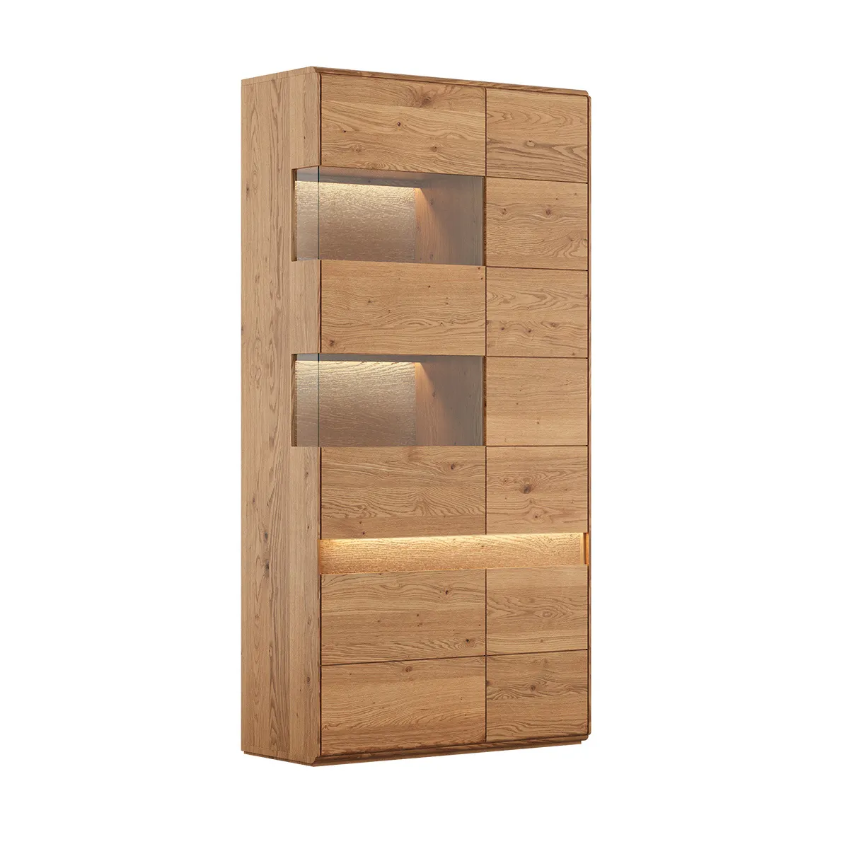 Witryna drewniana szklana DIVISIONE z oświetleniem lewa dąb olejowany Witryna drewniana szklana DIVISIONE z oświetleniem lewa dąb olejowany