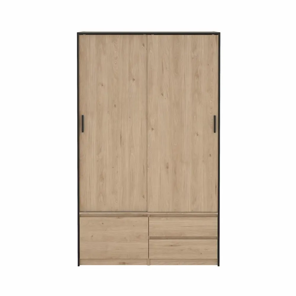 Szafa przesuwna 2-drzwiowa z 2 szufladami LINE 120 cm Jackson Hickory - TV_74334HLHL
