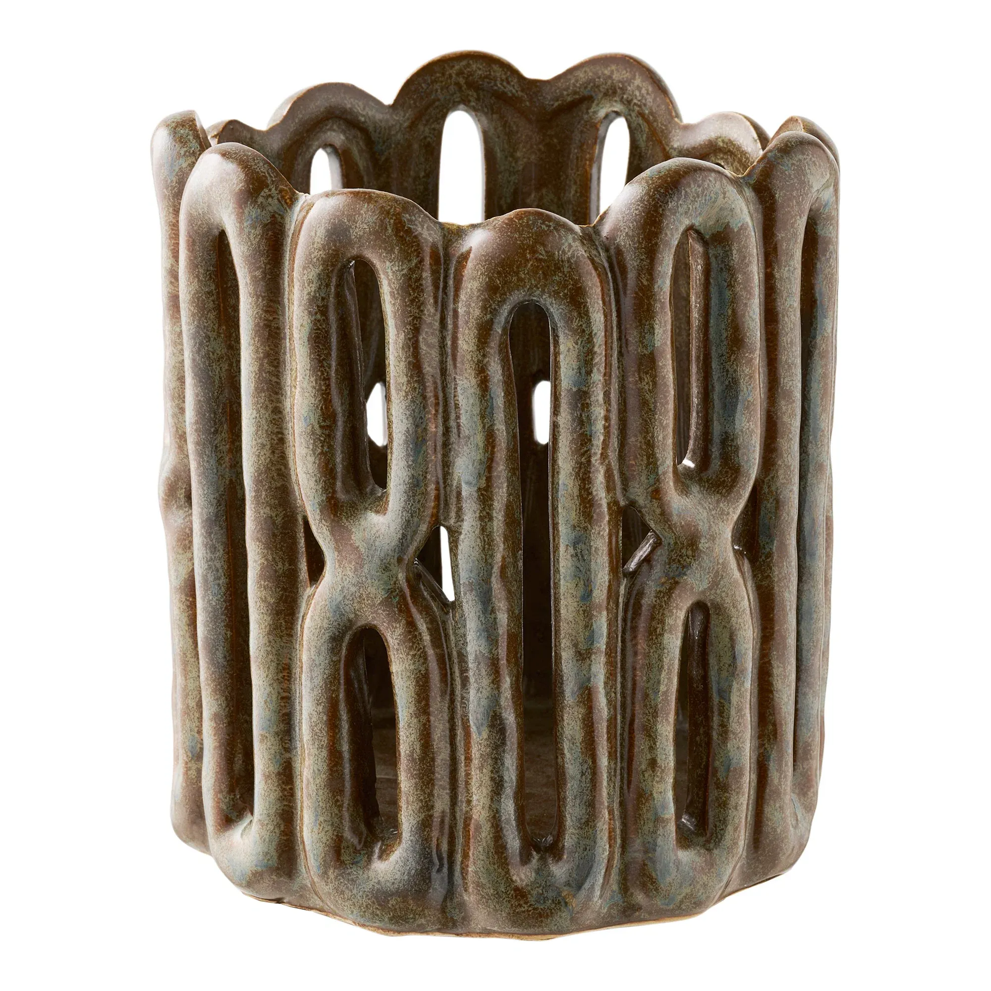 Świeczniki ceramiczne CANDLE - zestaw 2 sztuk brązowe — zdjęcie 7