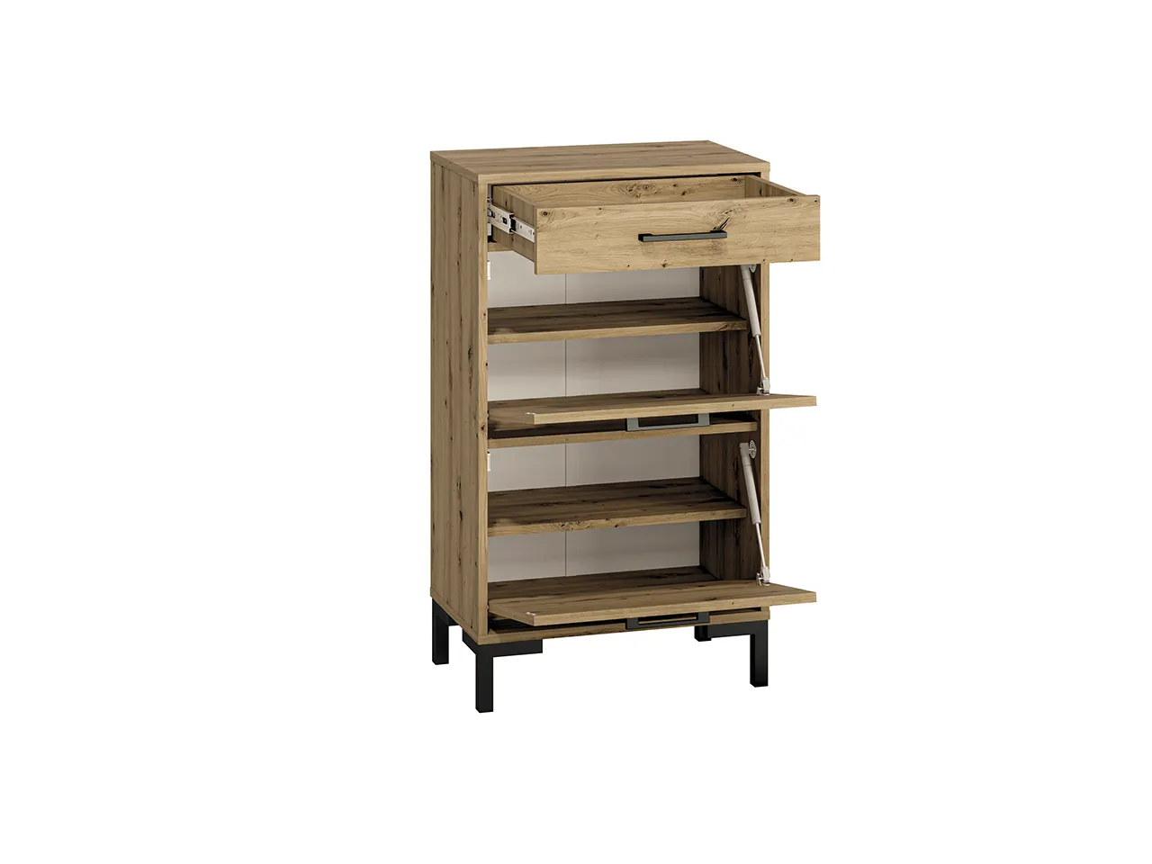 Szafka na buty 2 klapy, 1 szuflada NEVIO 02 dąb artisan 94x55x34 - 1NEVI02-001