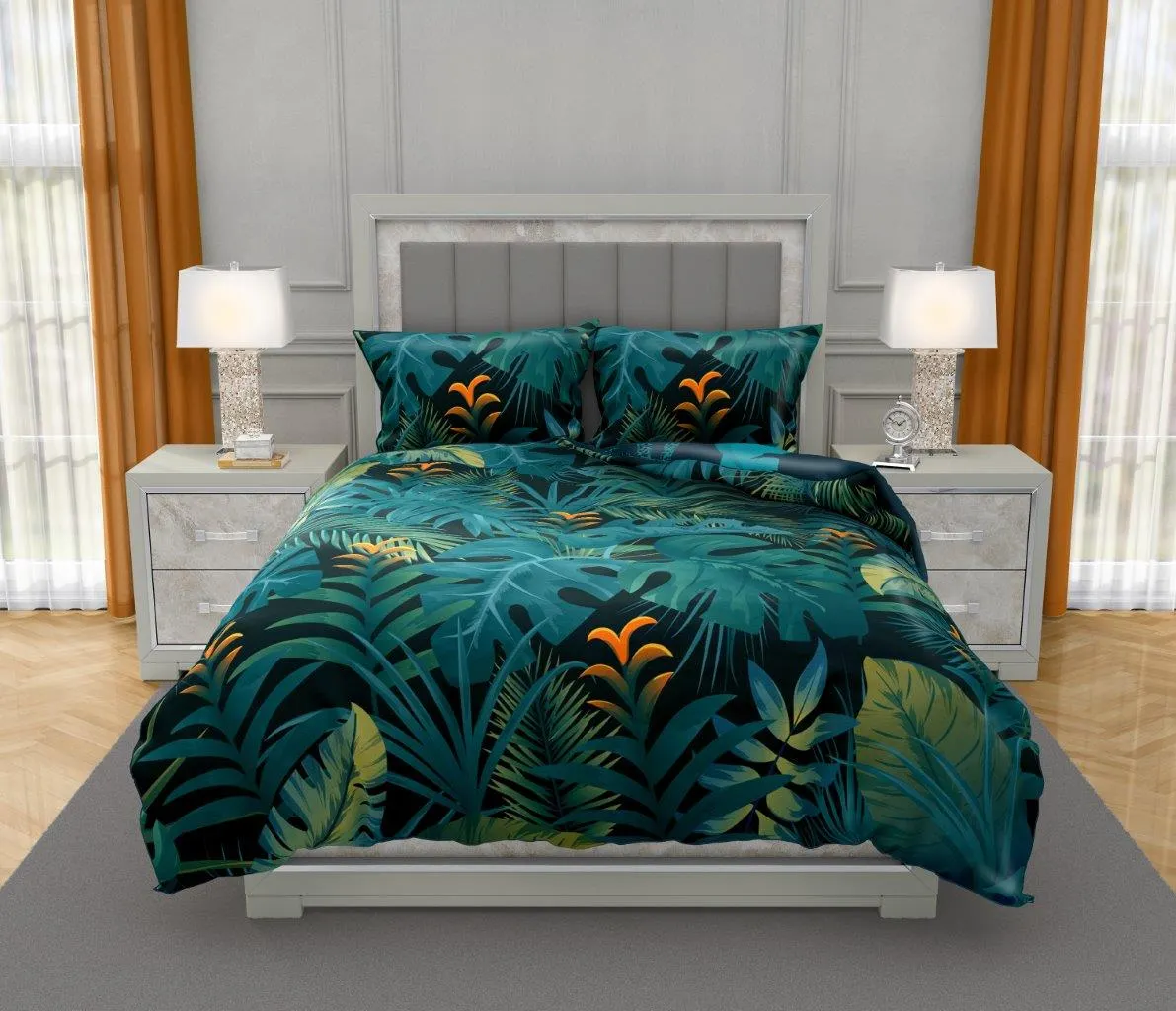 Pościel komplet NOBILE 020 160x200+2x70x80 satyna bawełaniana fotoprint wielokolorowy - FARO_31234