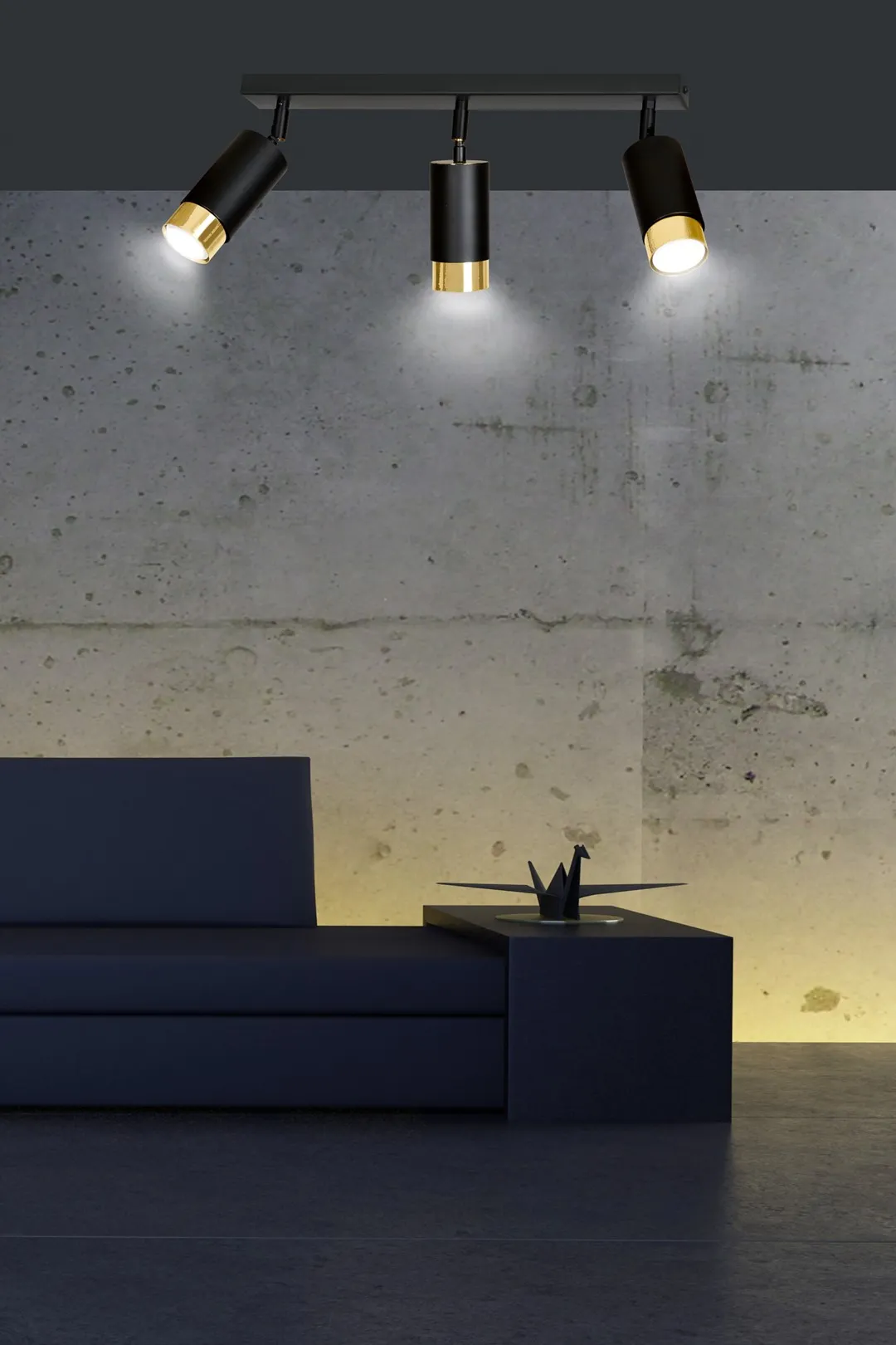 Lampa sufitowa HIRO 3 czarny złoty — zdjęcie 6