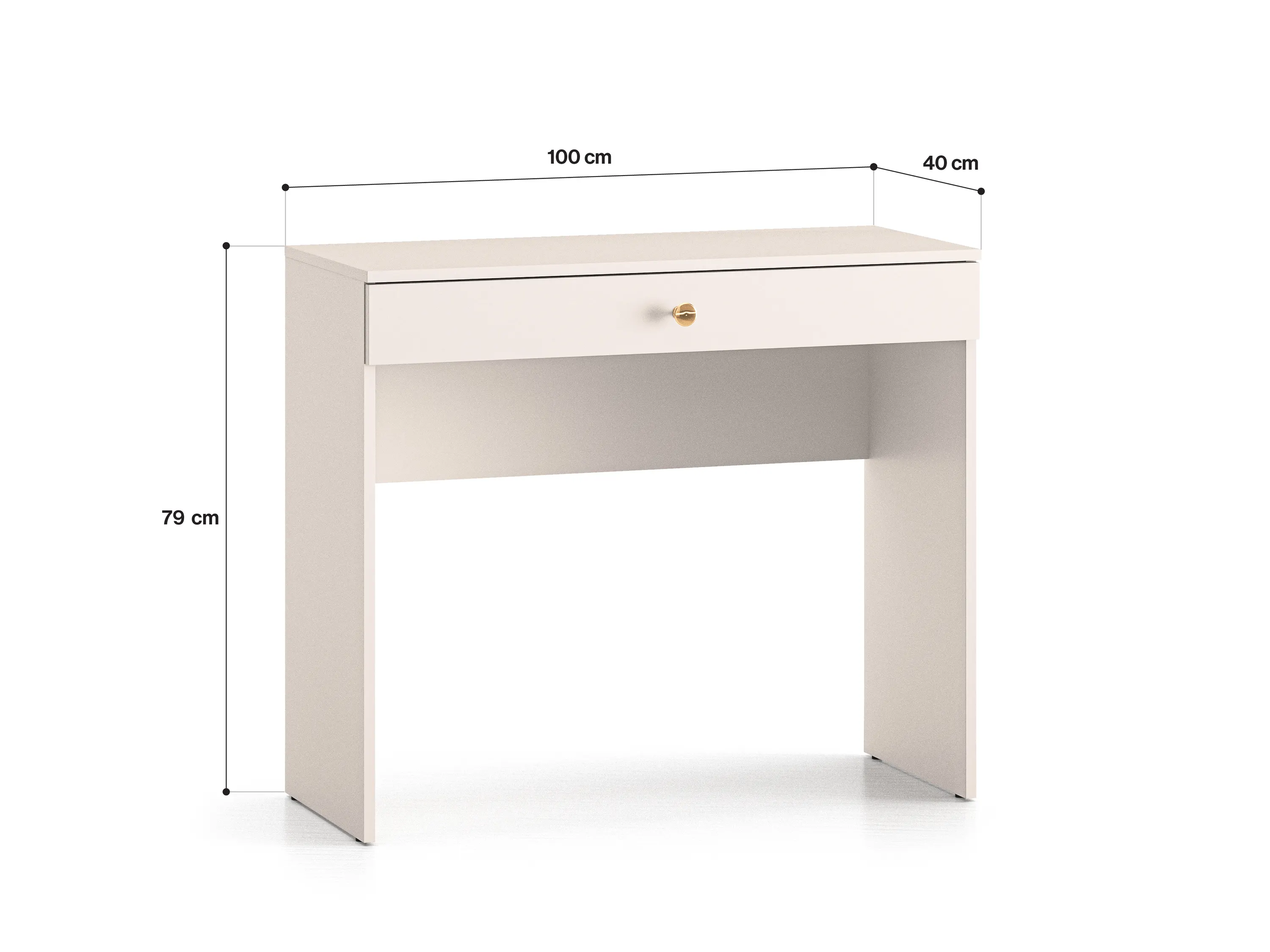 Toaletka z 1 szufladą SELGIN 09 kaszmirowy, złoty - 1SELG09-001