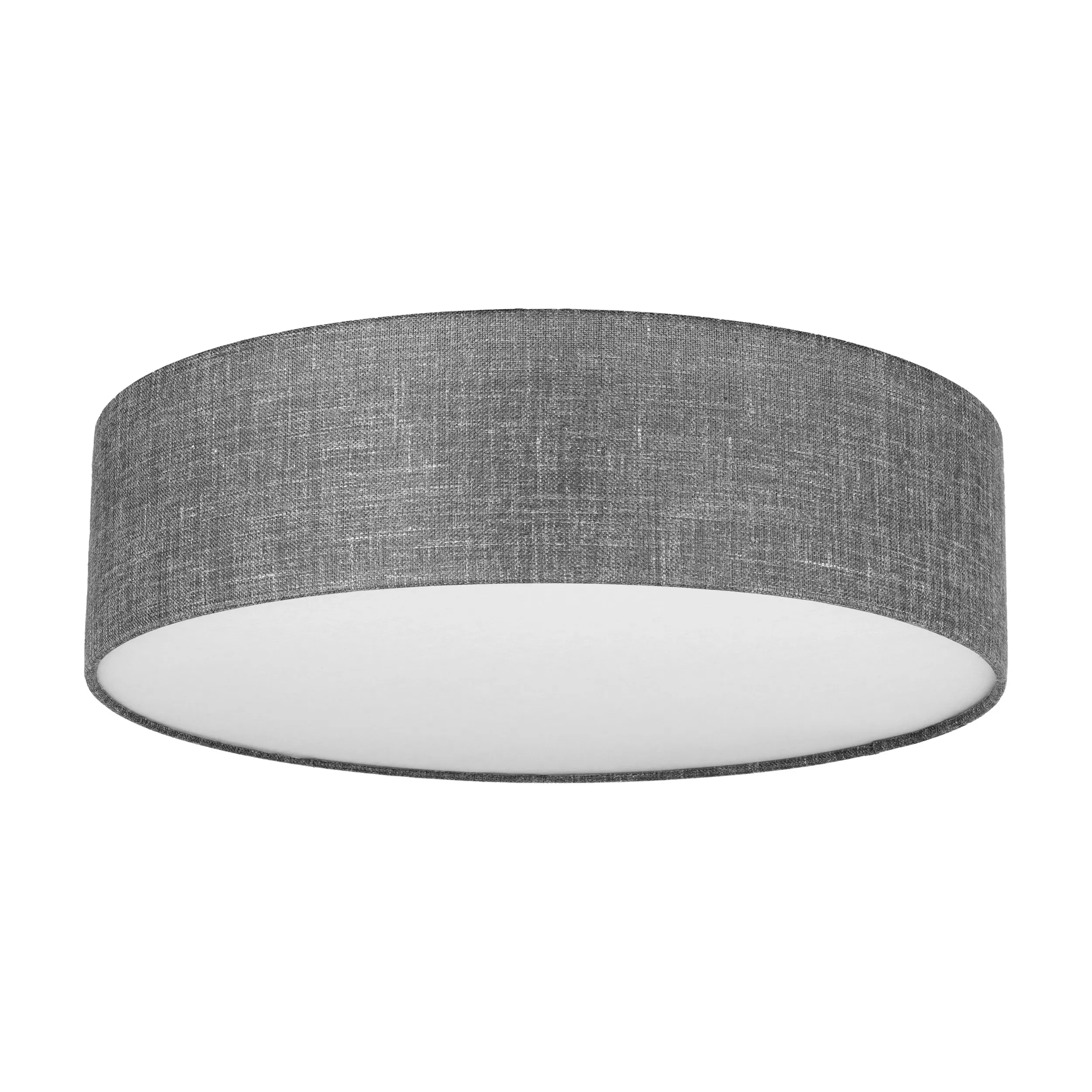 Lampa sufitowa EARTH szara z tkaniny biały klosz 60x17cm