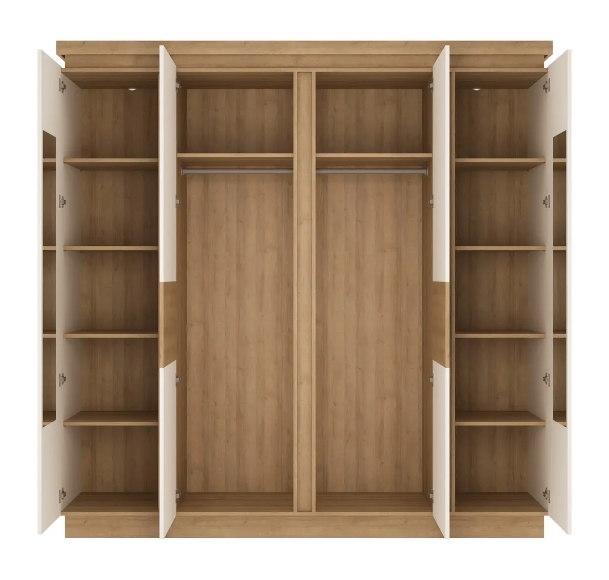 SZAFA 4-DRZWIOWA LYON LYOS03 DĄB RIVIERA JASNA/BIAŁA HG - 6000000007985