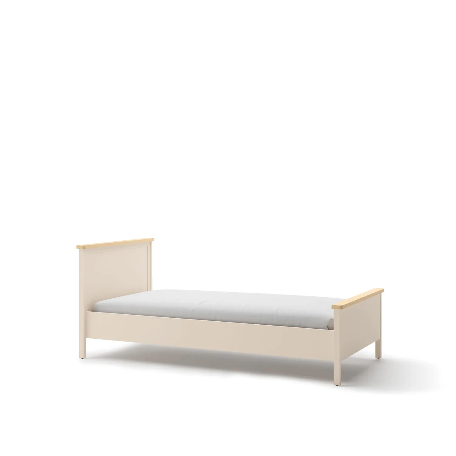 Łóżko z zagłówkiem STORY 16 90x200 beż piaskowy dąb vincenza bielony - SO16BPVB