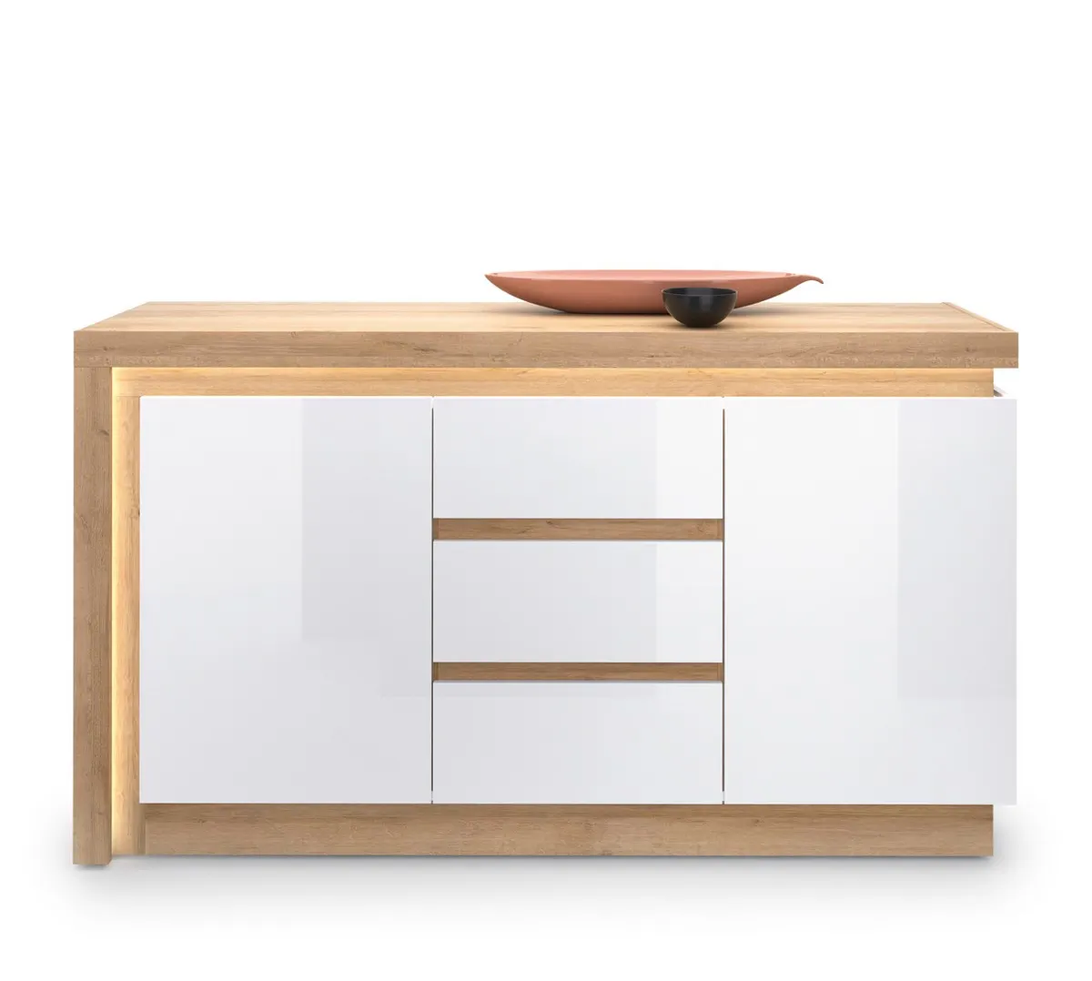 KOMODA LYON LYOK01 DĄB RIVIERA JASNA / BIAŁY HG - 6001114000003