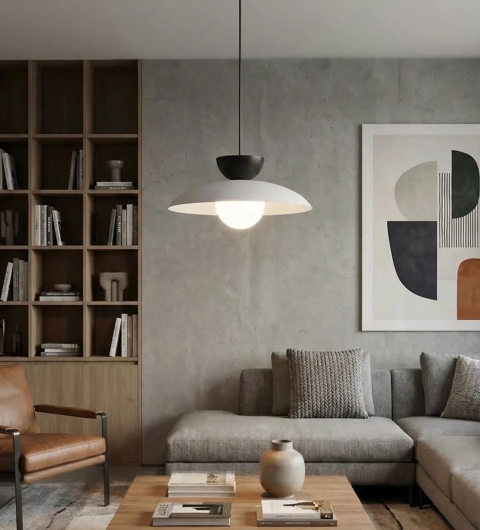 Lampa wisząca MULAN 1 GRAY BL czarna szara - 1621/3