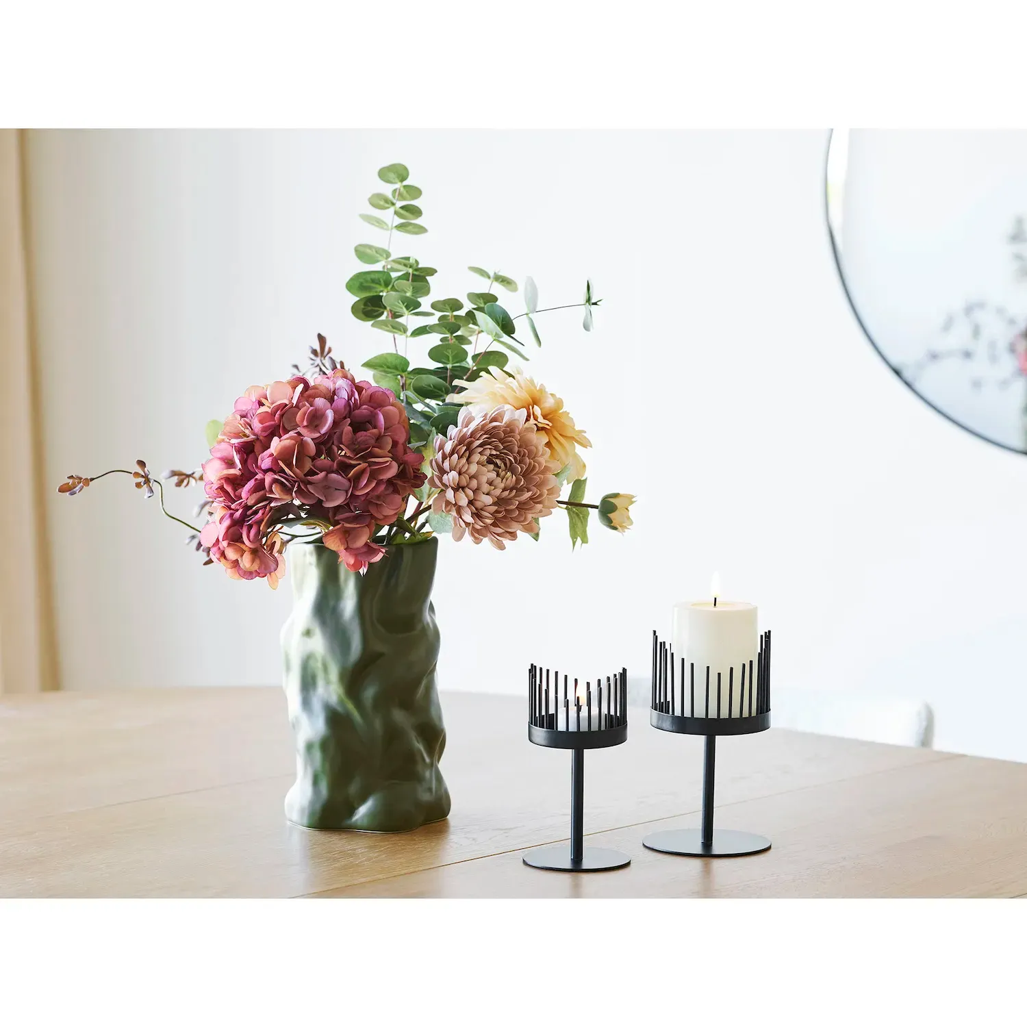 ŚwiecznikI stalowe CANDLE zestaw 2 sztuk czarne - 4561300