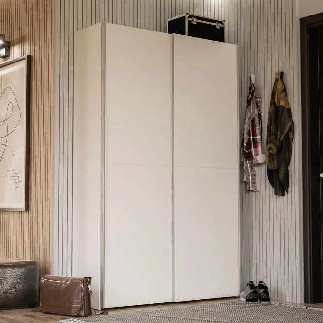Szafa 2-drzwiowa OZZULA drzwi przesuwne 120cm biała — zdjęcie 5