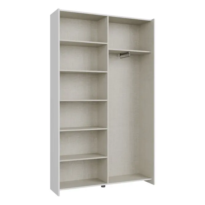 Szafa 2-drzwiowa HOME NOOK drążek i półki drzwi przesuwne 120cm biała - HMNS62232-120