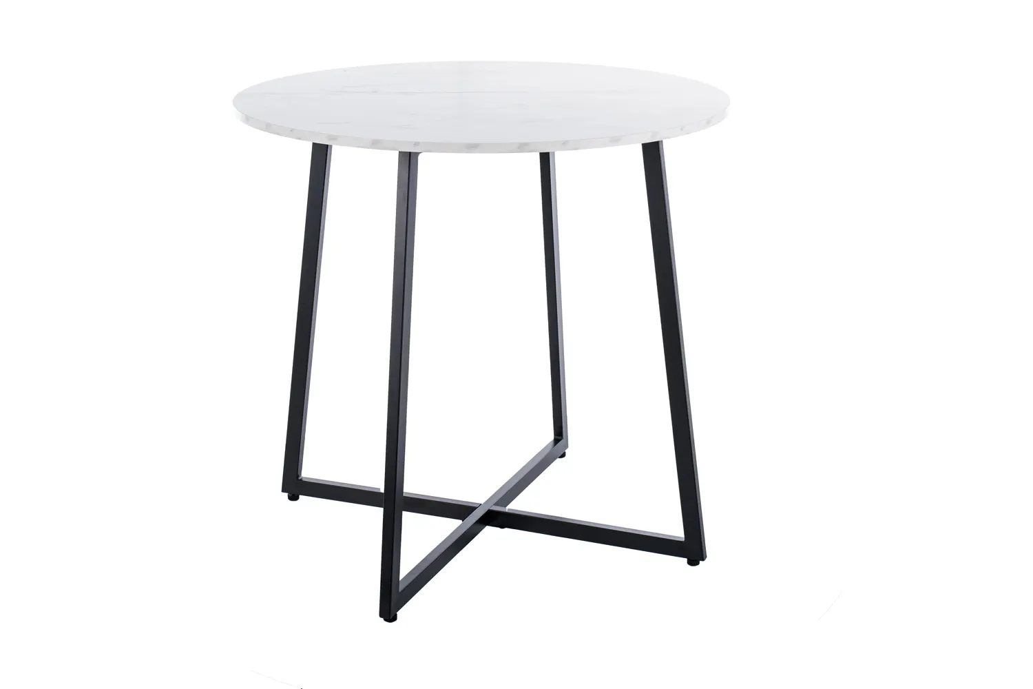 STÓŁ LUNA BIAŁY EFEKT MARMURU/CZARNY FI90