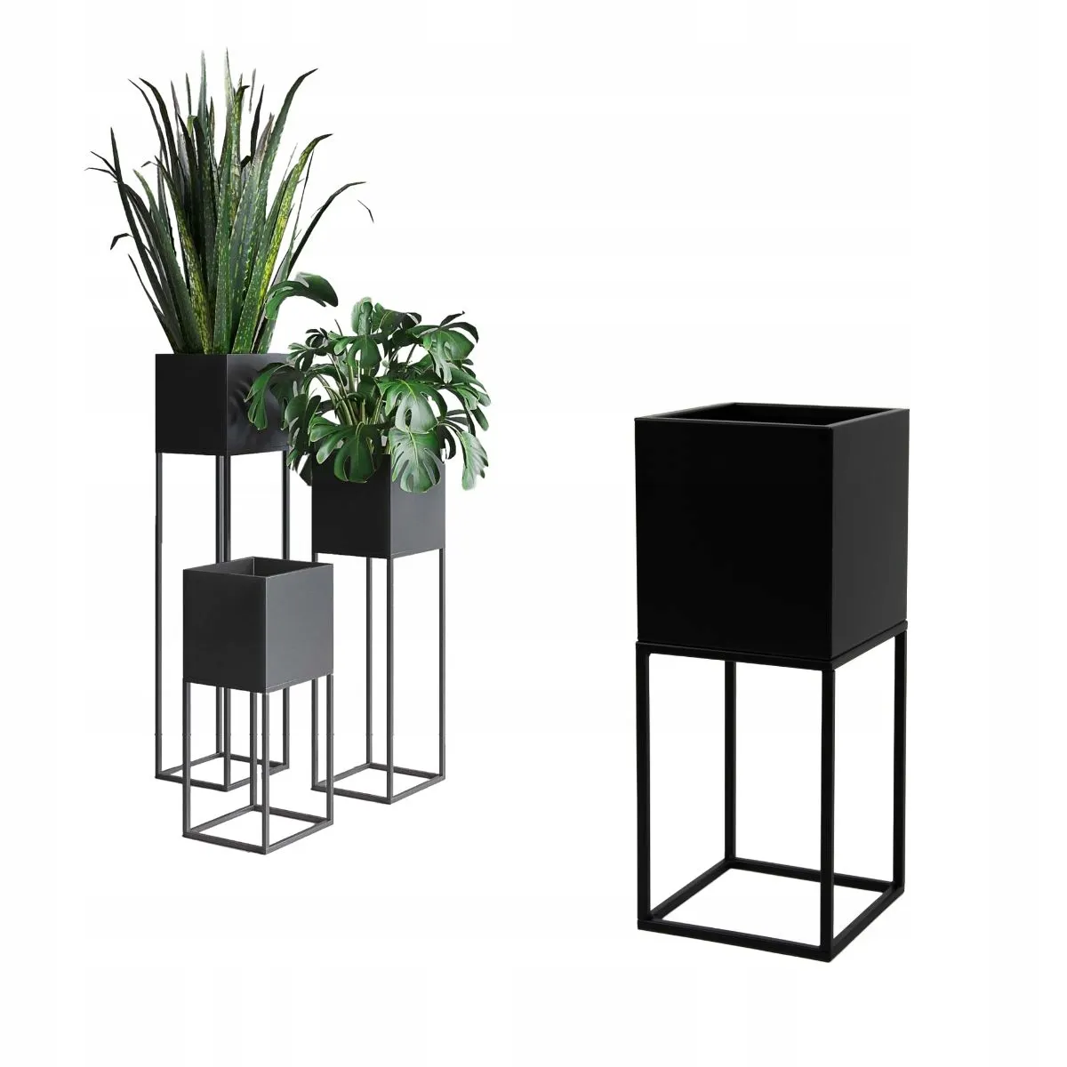 DONICZKA-osłonka na donice metalowa LORIENT S czarna Słoik, plantator, Roślina doniczkowa, Ceramika, Wazon