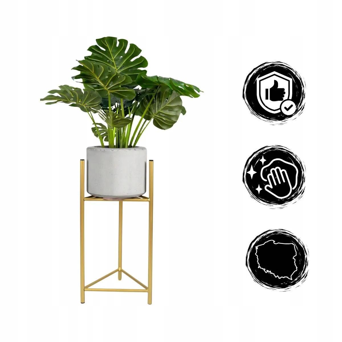 Kwietnik-stojak na donice metalowy LIZIO L złoty - LD_TZ000146