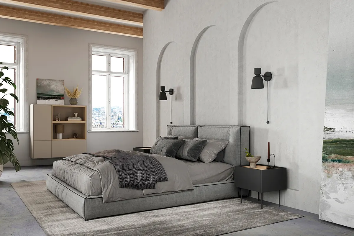 Komoda wysoka DESIN 120 z szufladą - kremowy - dąb nagano - B_148962