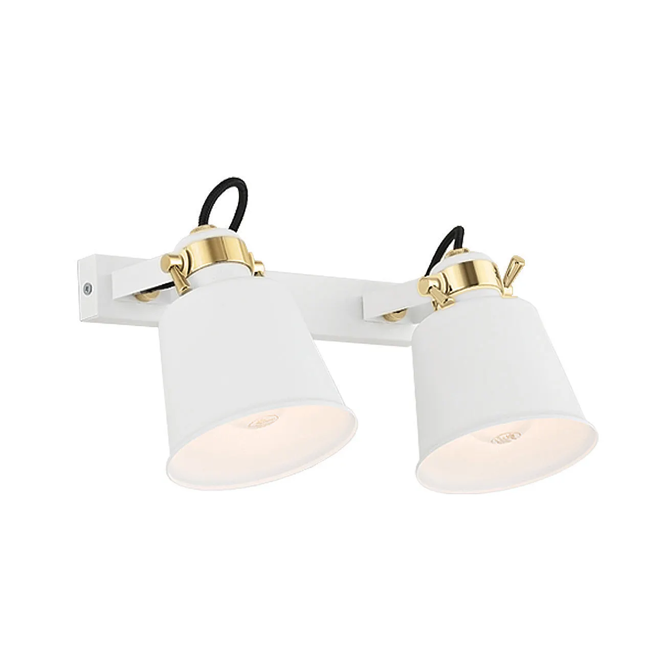 Kinkiet KONGO metalowy biały mosiądz regulowany