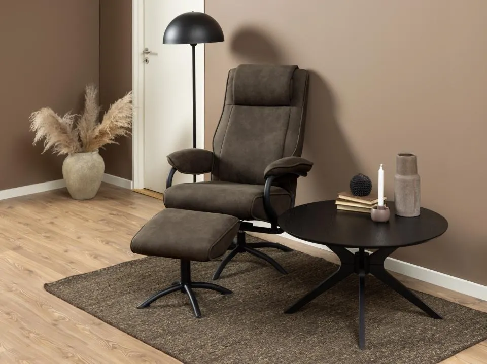 Fotel obrotowy FELIX z podnóżkiem Antracytowy ( Regulowany zagłówek ) - 0000096233