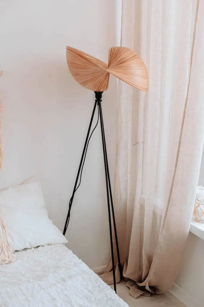 BAMBUSOWA LAMPA ELLE STOJAK METALOWA - MMLS02