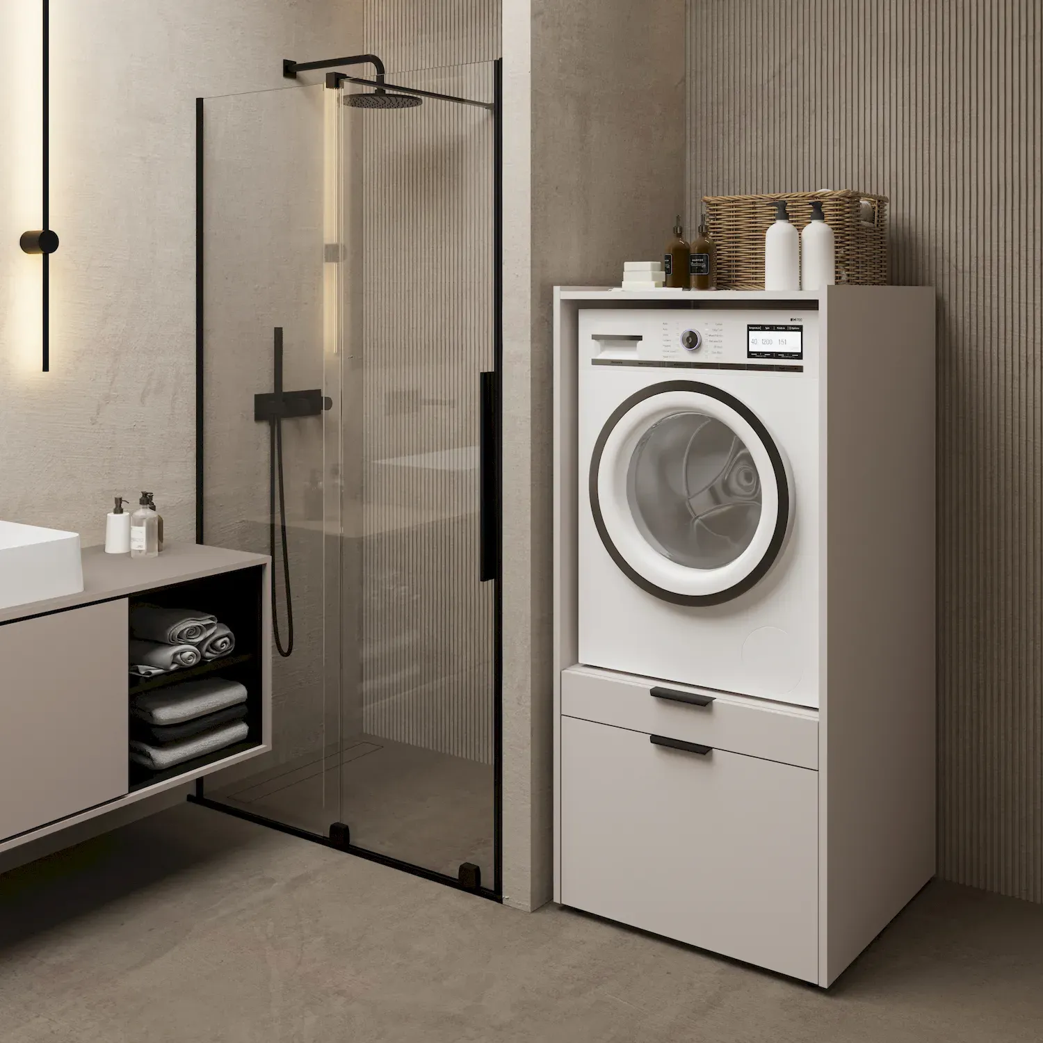 Zabudowa na pralkę lub suszarkę ANDIAMO szuflada półka kaszmir - 30KSOK60