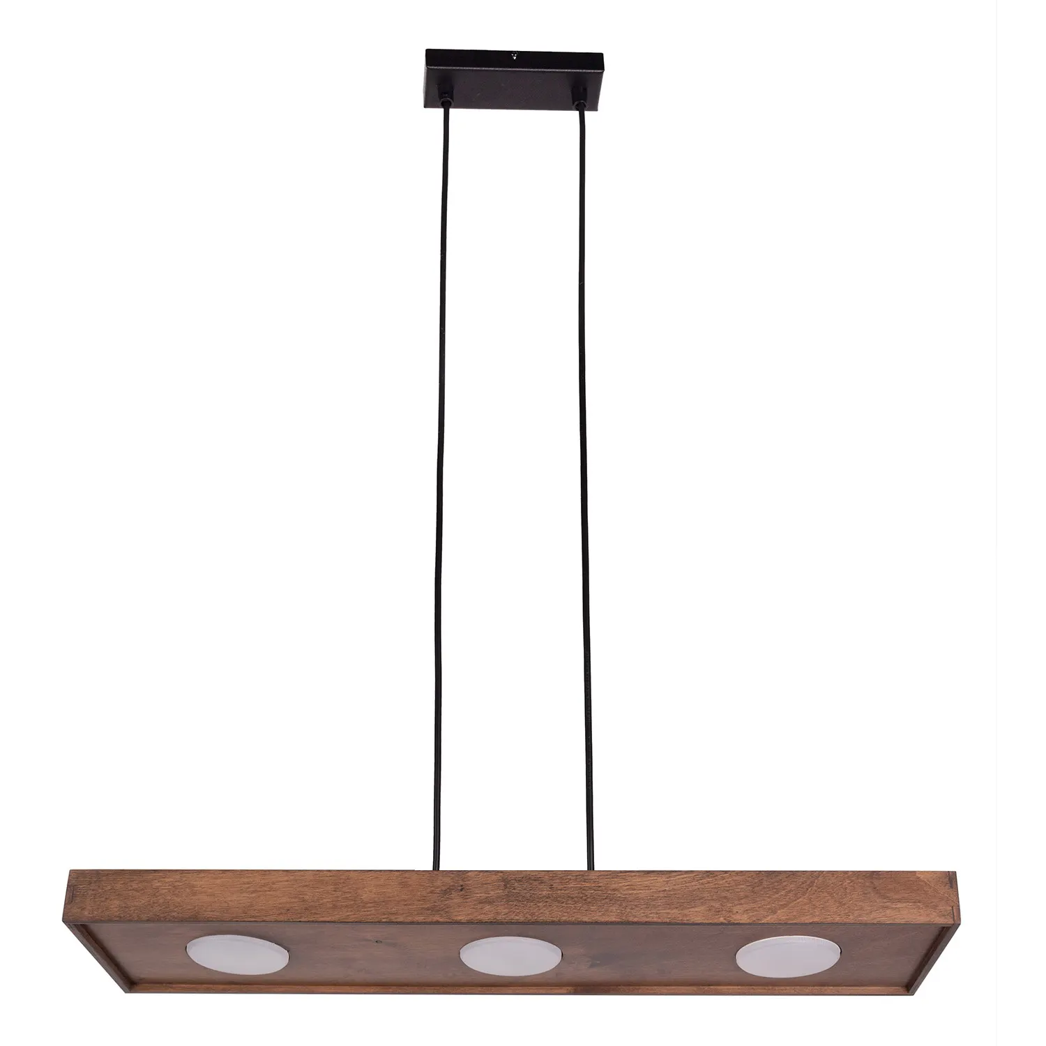 Lampa wisząca SOUL 3 brązowa efekt drewna