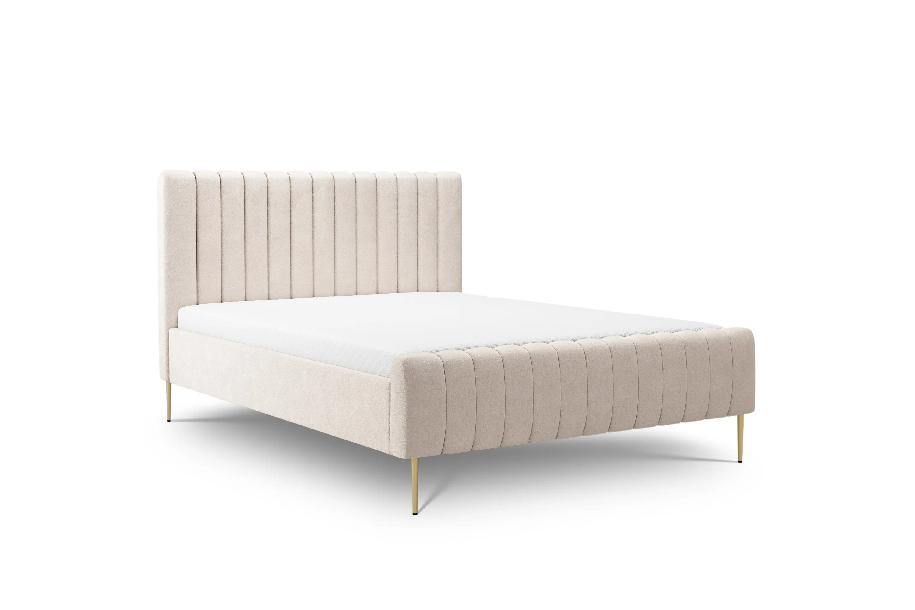 Łóżko Nicole / 180x200 / Salvador (SIC) 1 / złote nogi - jasnobeżowy Łóżko Nicole / 180x200 / Salvador (SIC) 1 / złote nogi - jasnobeżowy