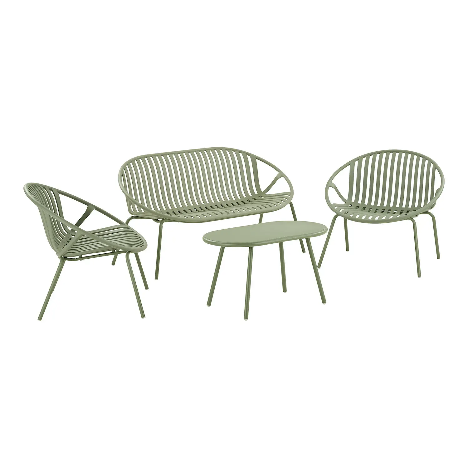 Zestaw ogrodowy wypoczynkowy SALY sofa + 2 fotele + stolik zielony