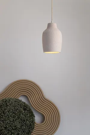 Lampa wisząca NORA A ceramiczny klosz beżowa - SI_41369