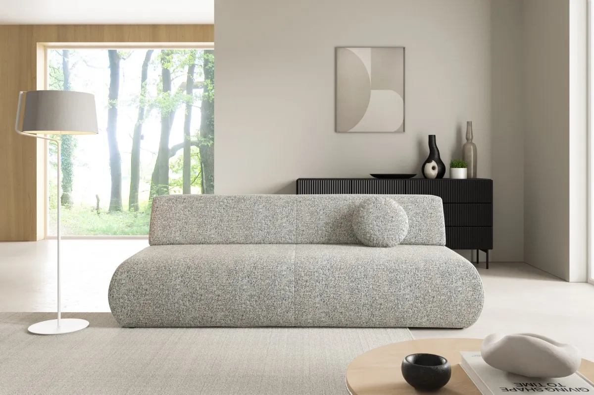Sofa rozkładana z pojemnikiem PUENTE 214 cm szara — zdjęcie 8