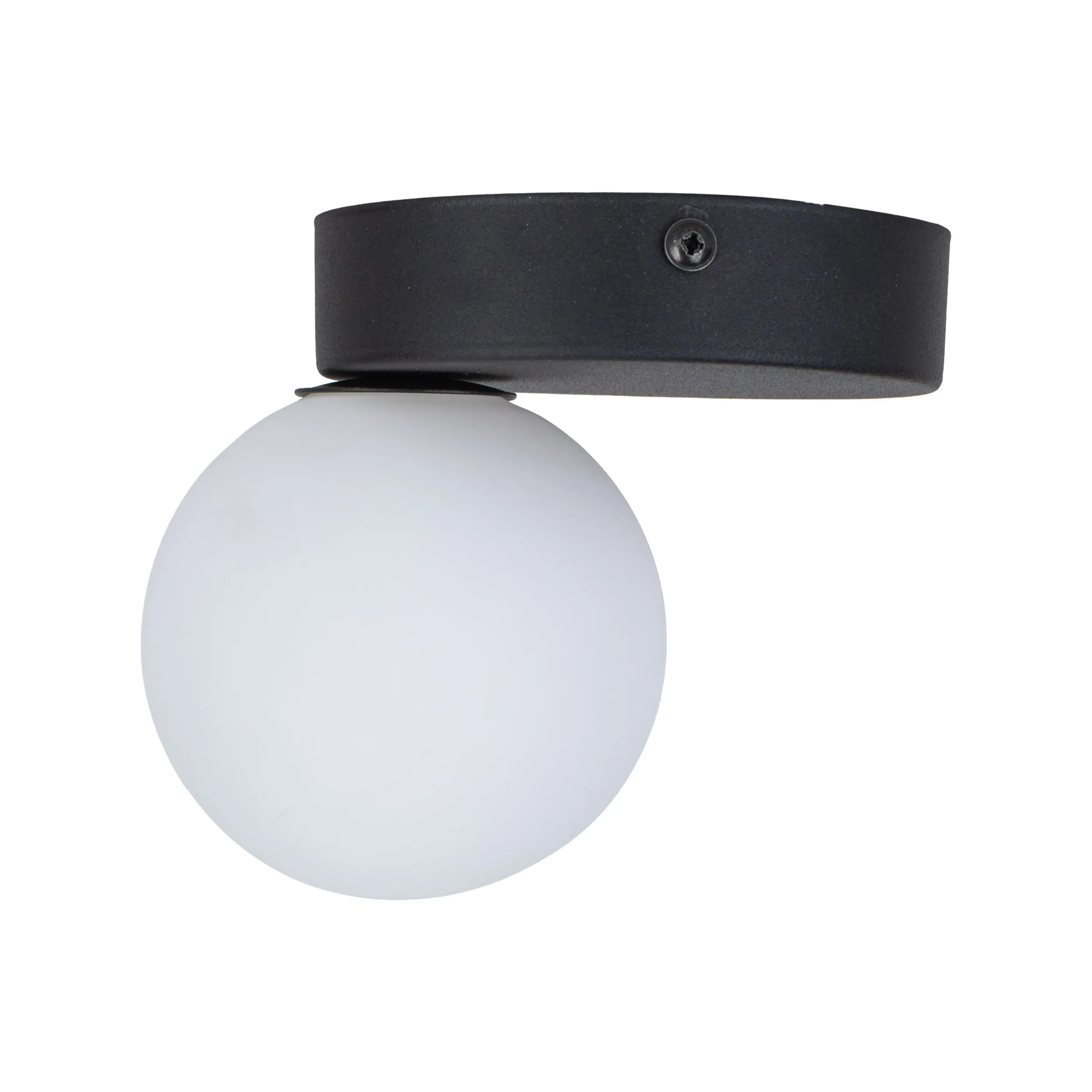 Lampa sufitowa BIANCA czarna z białym okrągłym szklanym kloszem 16x15x12cm — zdjęcie 4