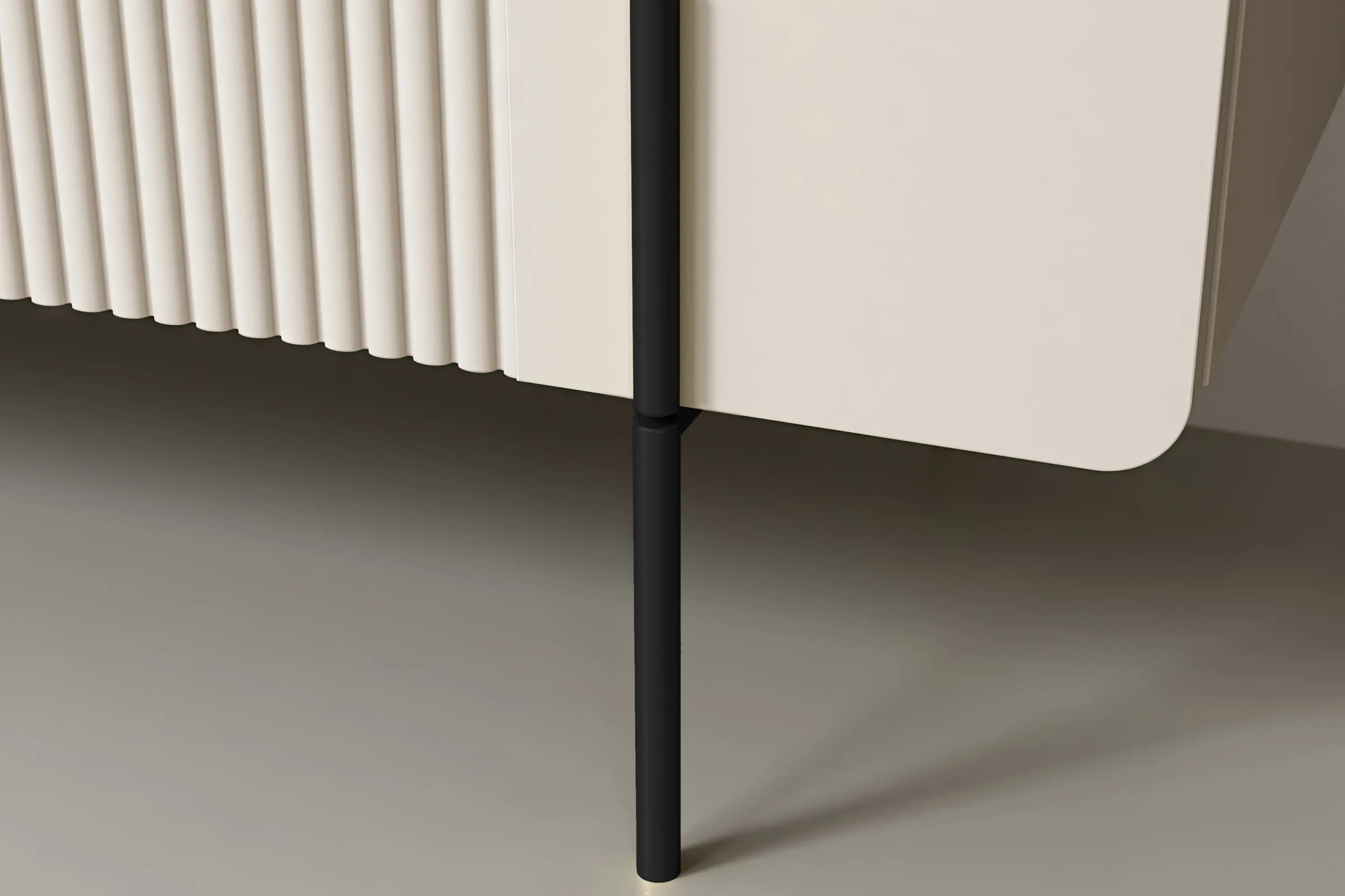 Komoda 3-drzwiowa MALMI 150cm - kaszmirowa czarne nogi - B_167023