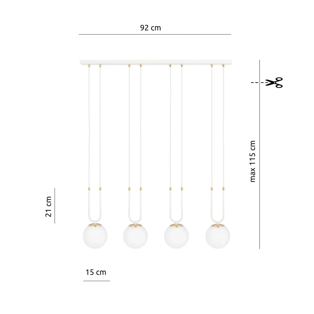 Lampa wisząca GLAM 4 biały — zdjęcie 7