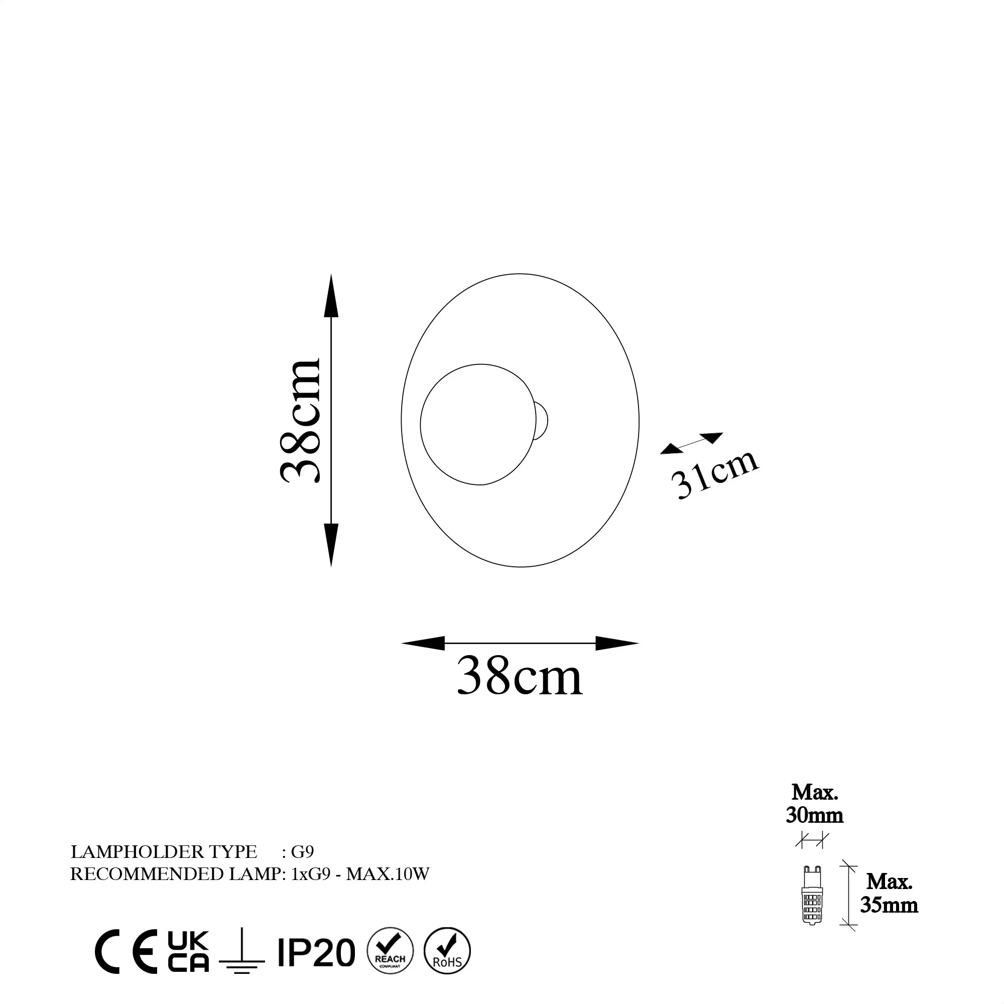 Lampa ścienna kinkiet KURT 38x38cm kolor miedziany - ASI_942FLG1873