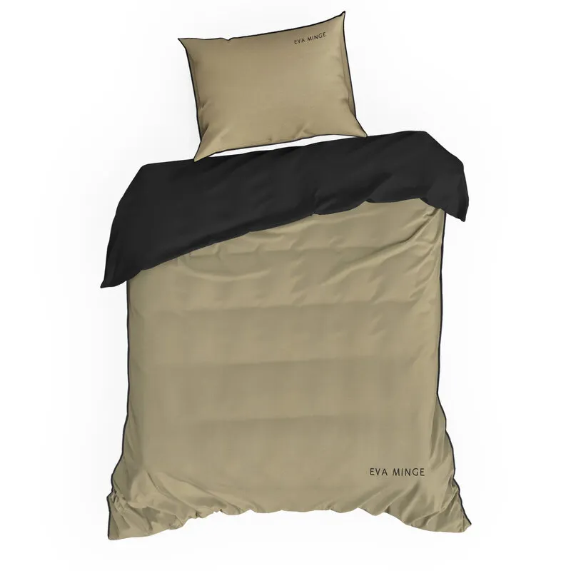 POŚCIEL H 220 X 200 CM BEŻOWY CZARNY - EU_440328