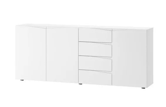 Komoda LUCCA 3 3-drzwiowa 4-szuflady biała 200x82x38cm Komoda LUCCA 3 3-drzwiowa 4-szuflady biała 200x82x38cm