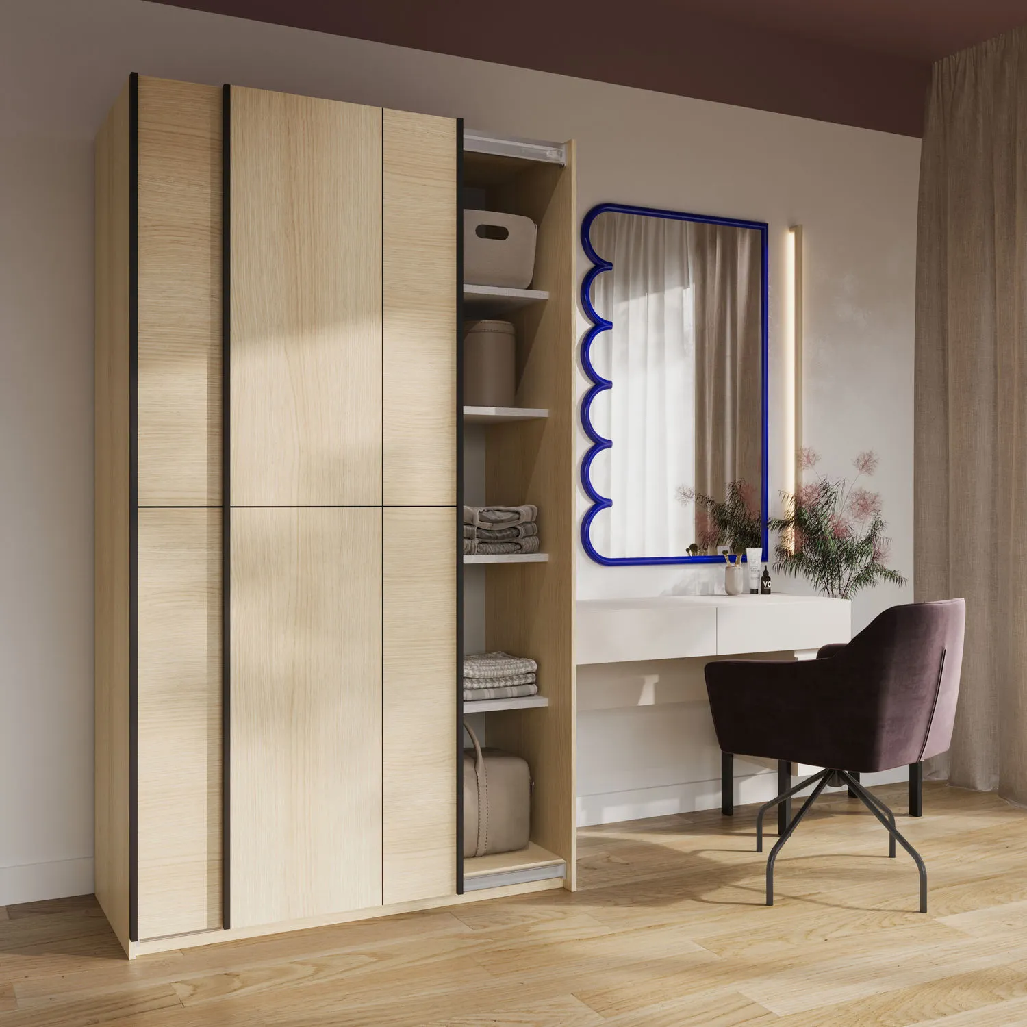 Szafa 2-drzwiowa CUBE drzwi przesuwne 120x210 dąb lindberg - 24LGOF64