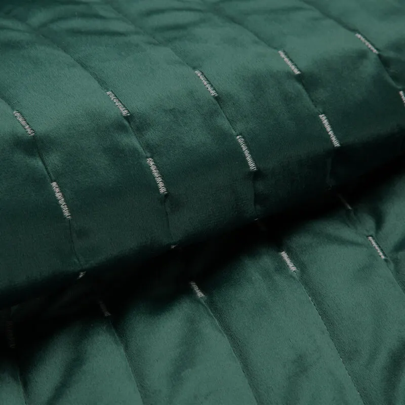 Narzuta pikowana FRIDA 1 170 X 210 cm Ciemnozielony - EU_381940