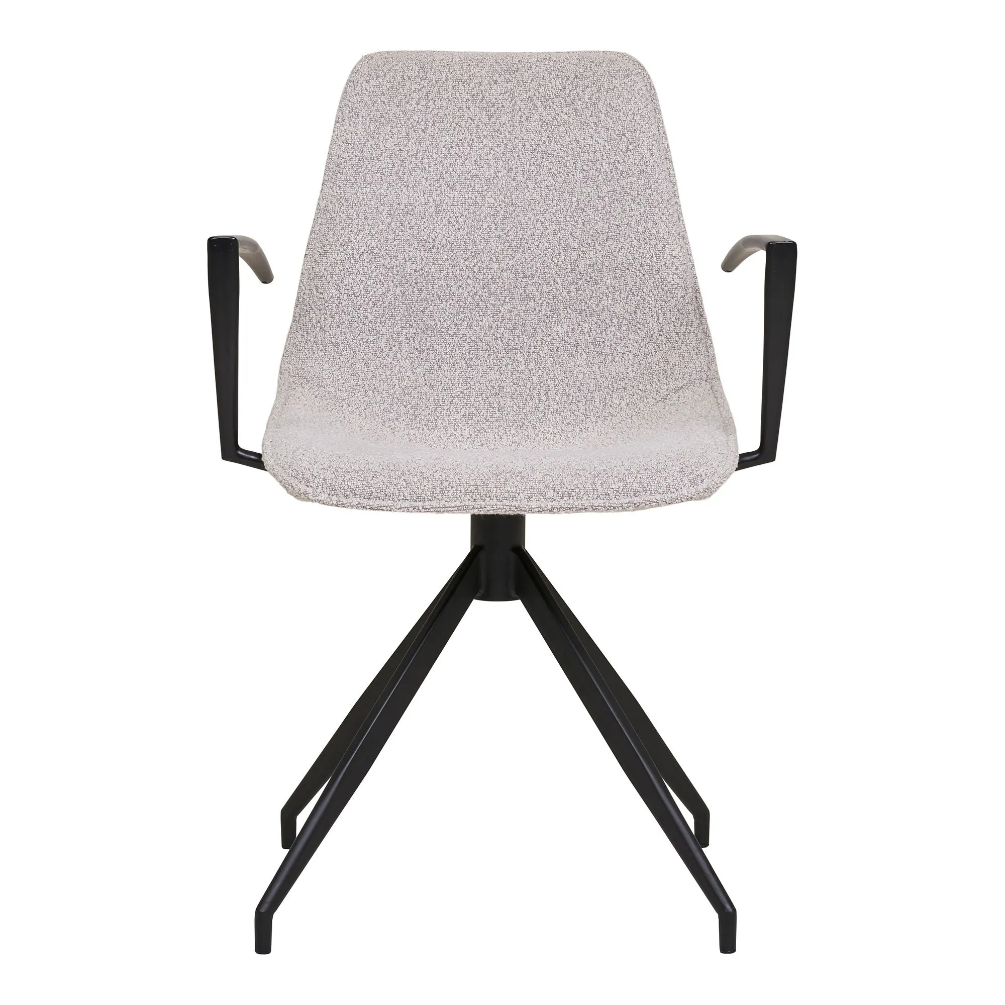 Krzesło obrotowe MONACO z podłokietnikami - boucle piaskowy, czarny - 1001286-S