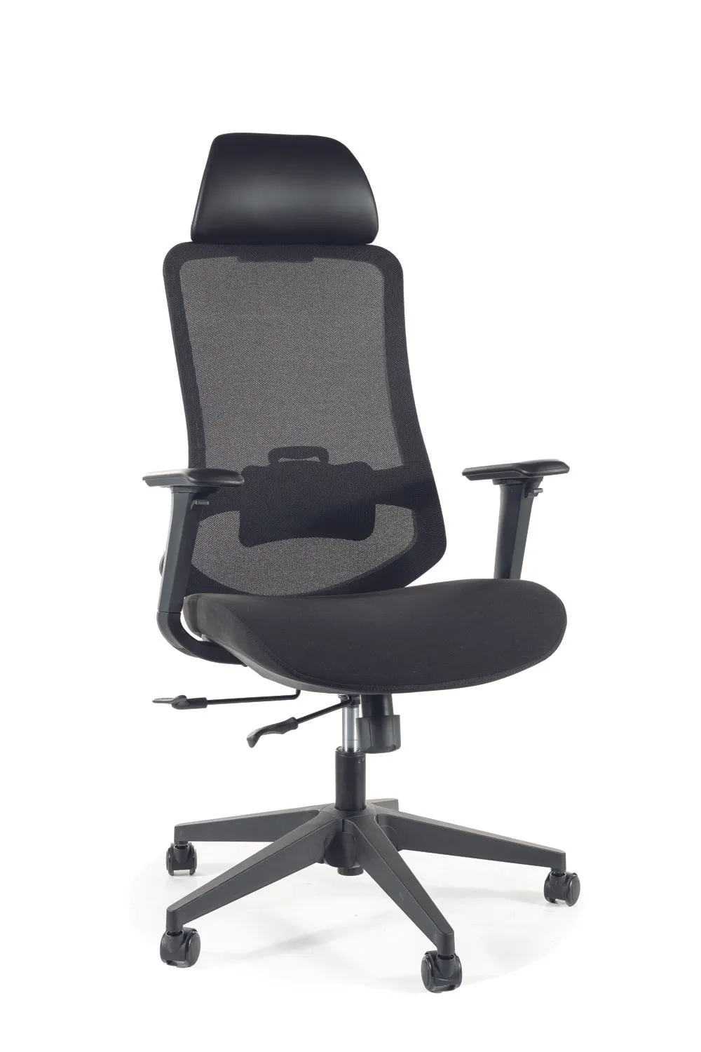 Fotel obrotowy ergonomiczny ERGON z zagłówkiem czarny