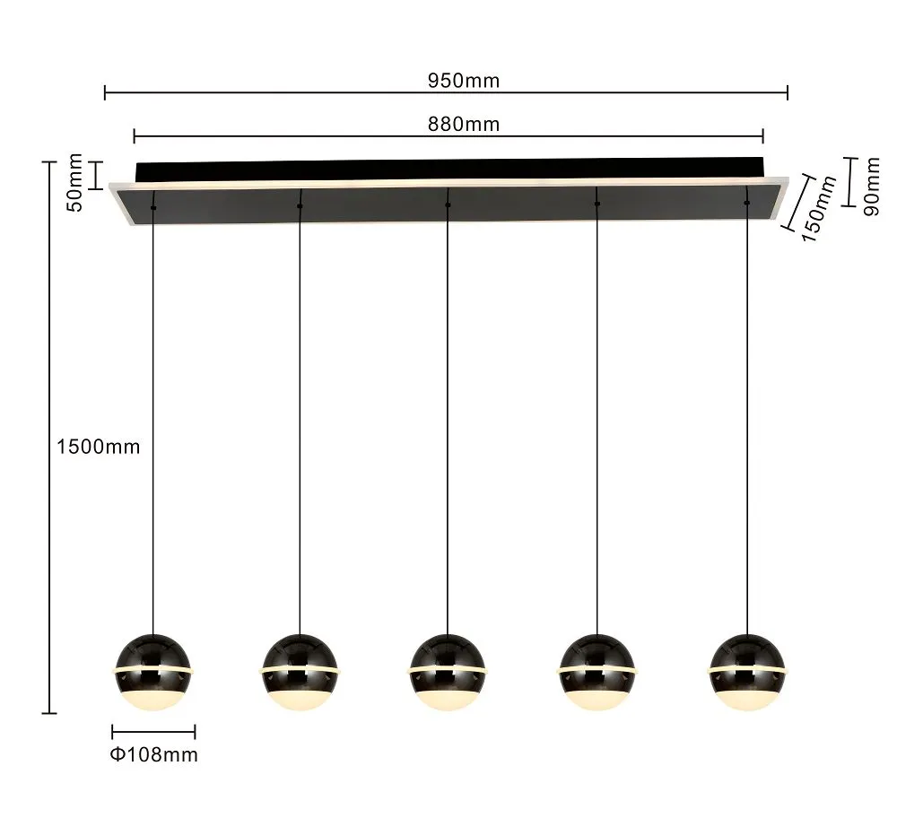 image wiszące lampy, lampa sufitowa, kuleczki oświetleniowe, czarna lampa wisząca, zawieszenie z kulek