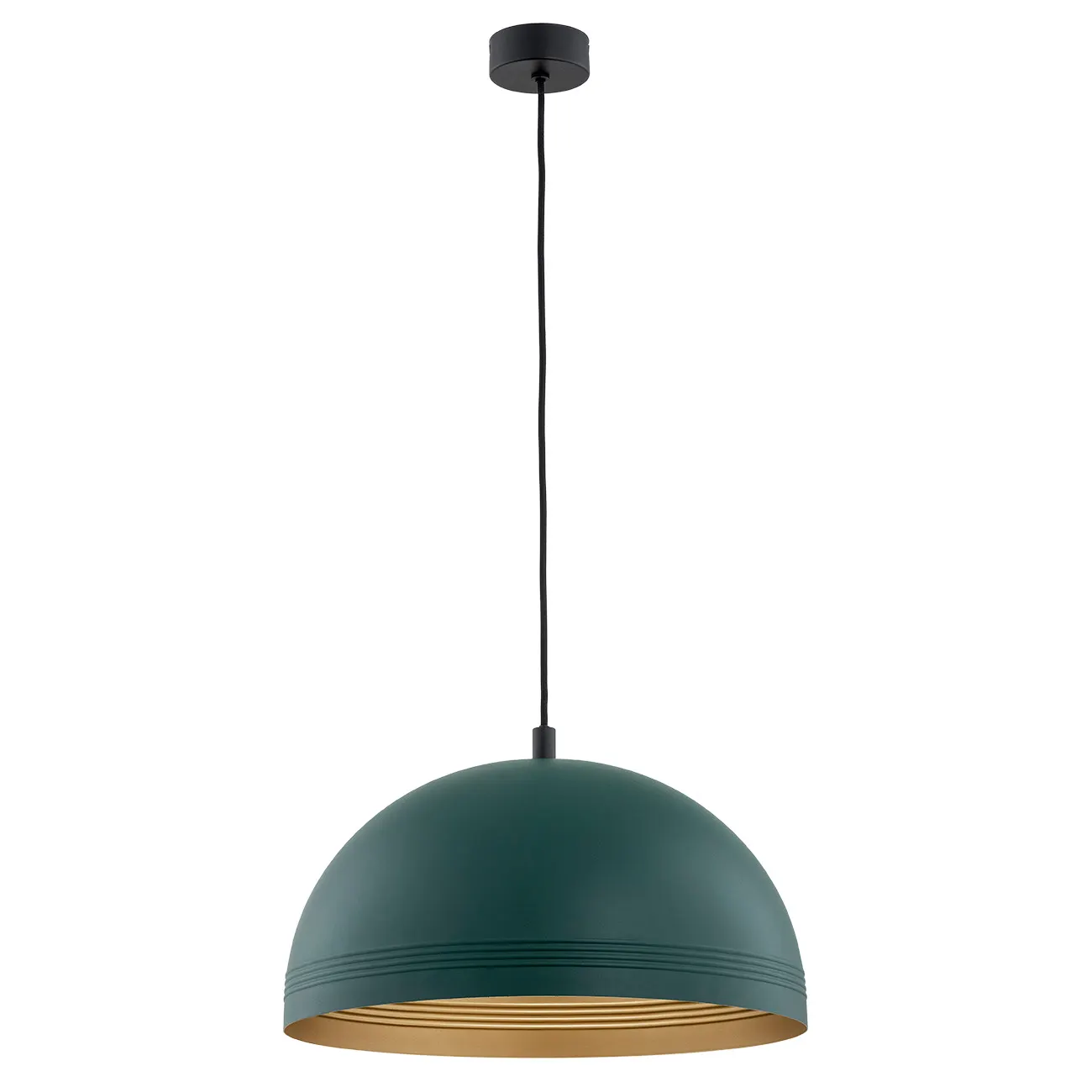 Lampa wisząca BONITA zielona złoty środek czarny przewód i podstawa 103x40cm - 8243
