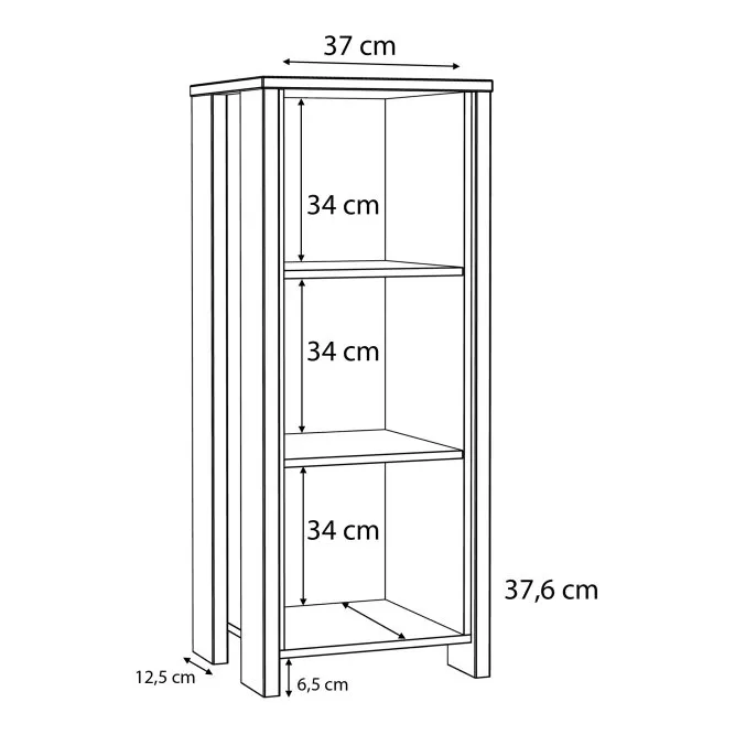 Regał niski CLIF - old wood vintage, beton - CLFR315-C546