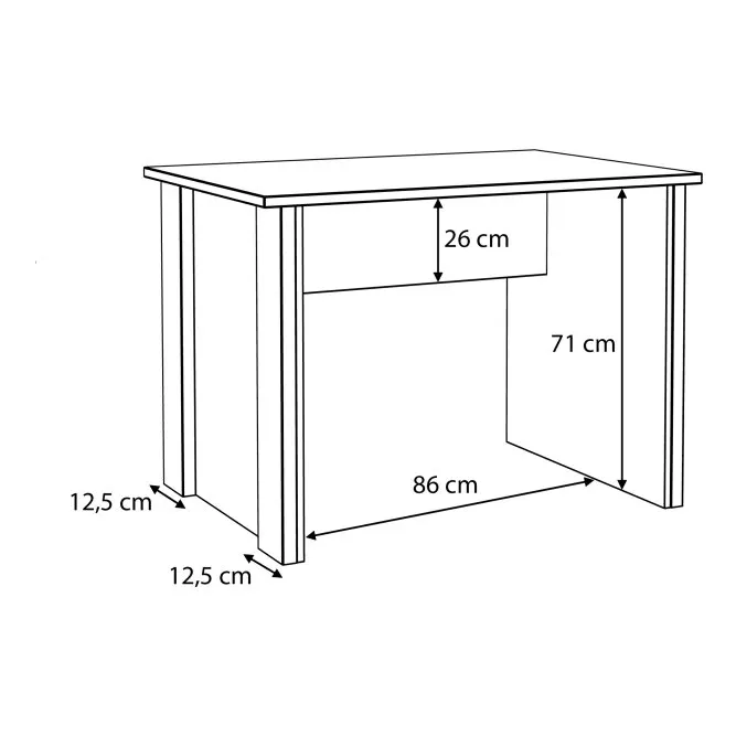Biurko minimalistyczne CLIF 70x103 cm  - old wood vintage, beton — zdjęcie 5