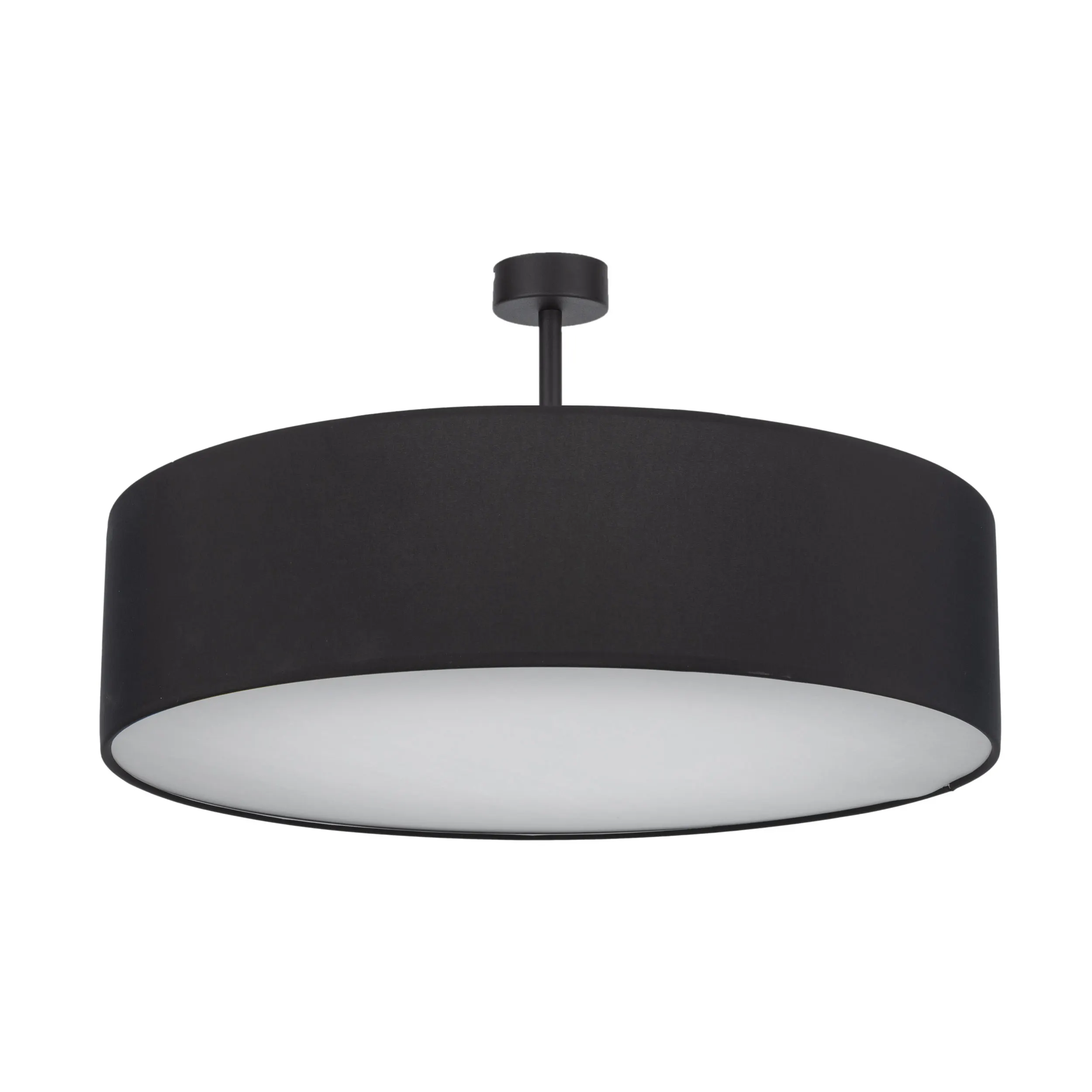 Lampa sufitowa RONDO czarna na podstawie z białym kloszem okrągła 60x35cm