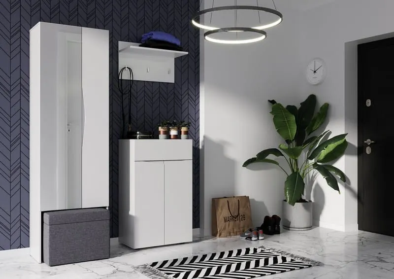 Szafa LUCCA 8 2 drzwiowa z lustrem biała 193x60x38cm - TH-100-1321