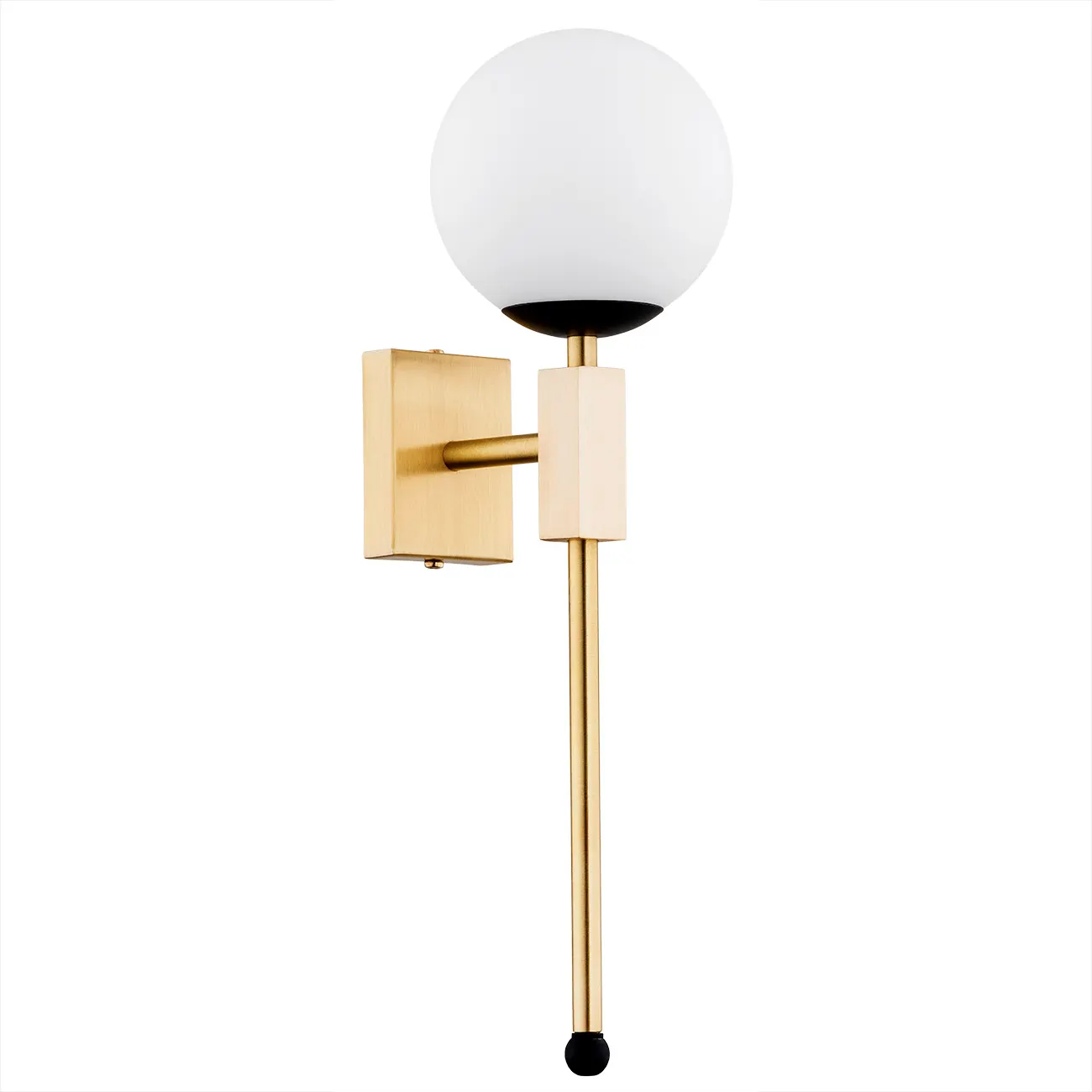 Kiniet MEGAN metalowy mosiądz szczotkowany czarny klosz biały - 4740