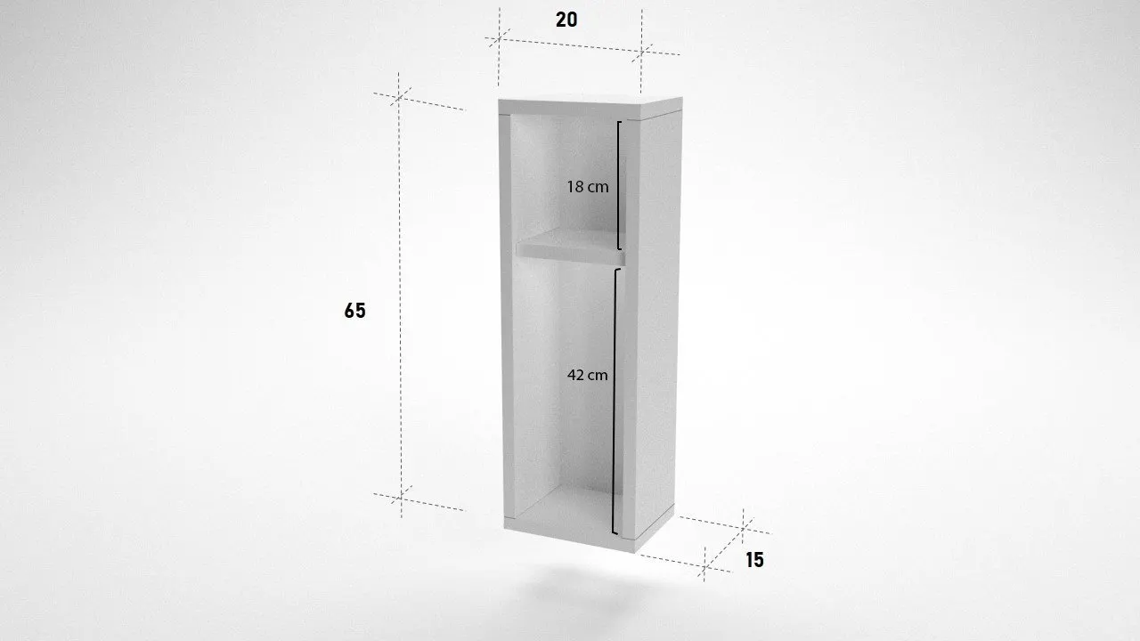 Szafka nocna wisząca otwarta TURRA 20x15x65 cm biała — zdjęcie 6