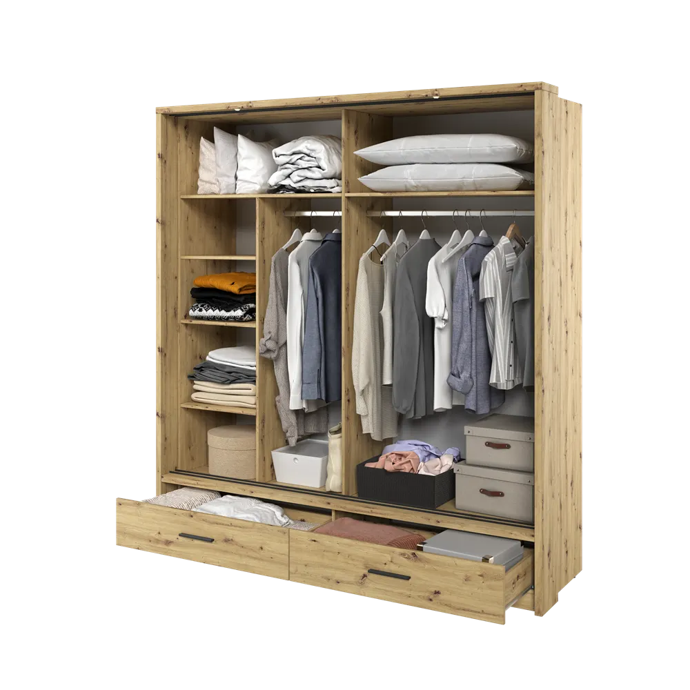 Szafa 2-drzwiowa LED ARTI AR-05P 200cm dąb artisan - AR5DAP