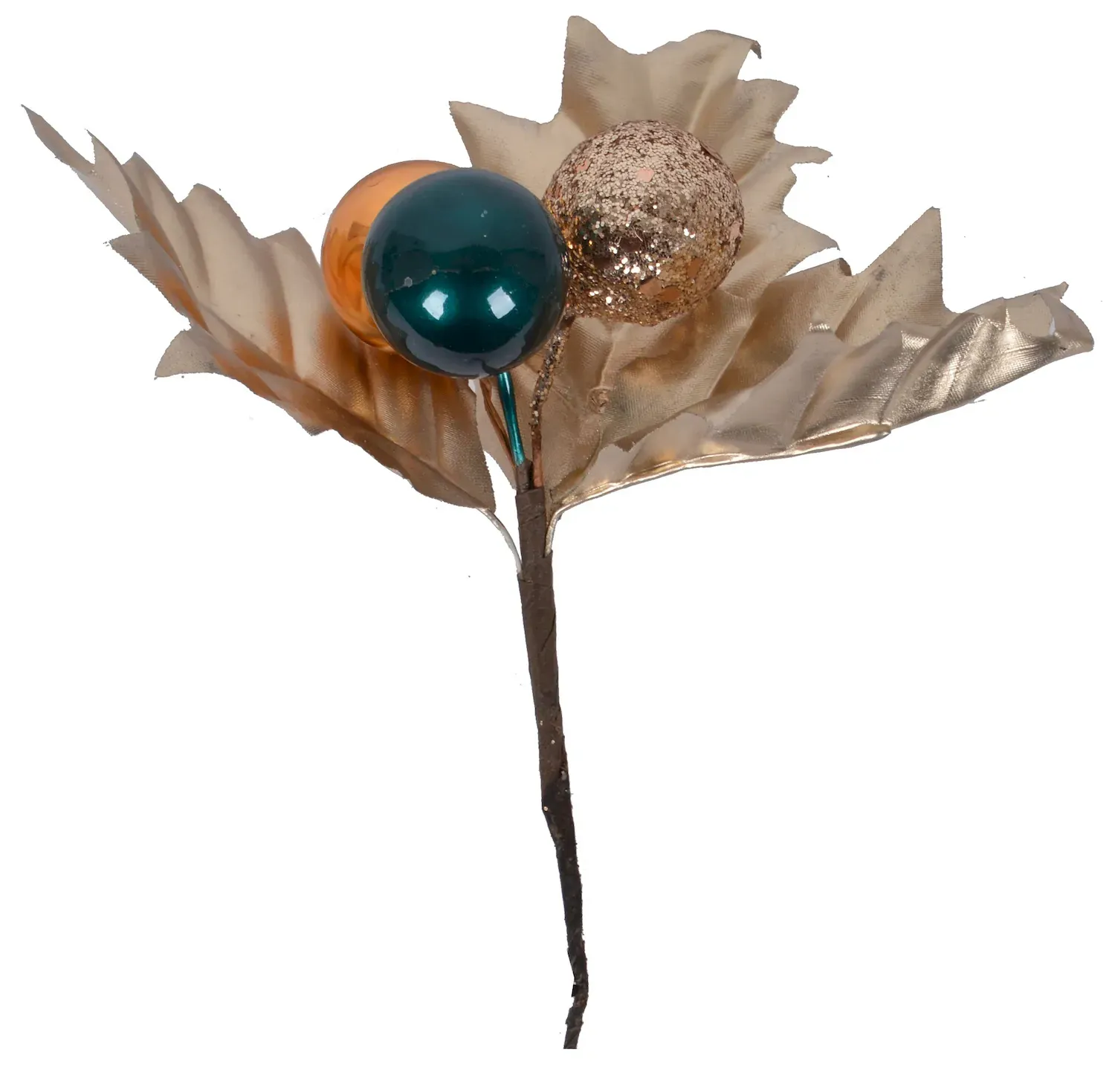 LIŚCIE z bombkami MINI 6437 szampańskie LIŚCIE z bombkami MINI 6437 szampańskie