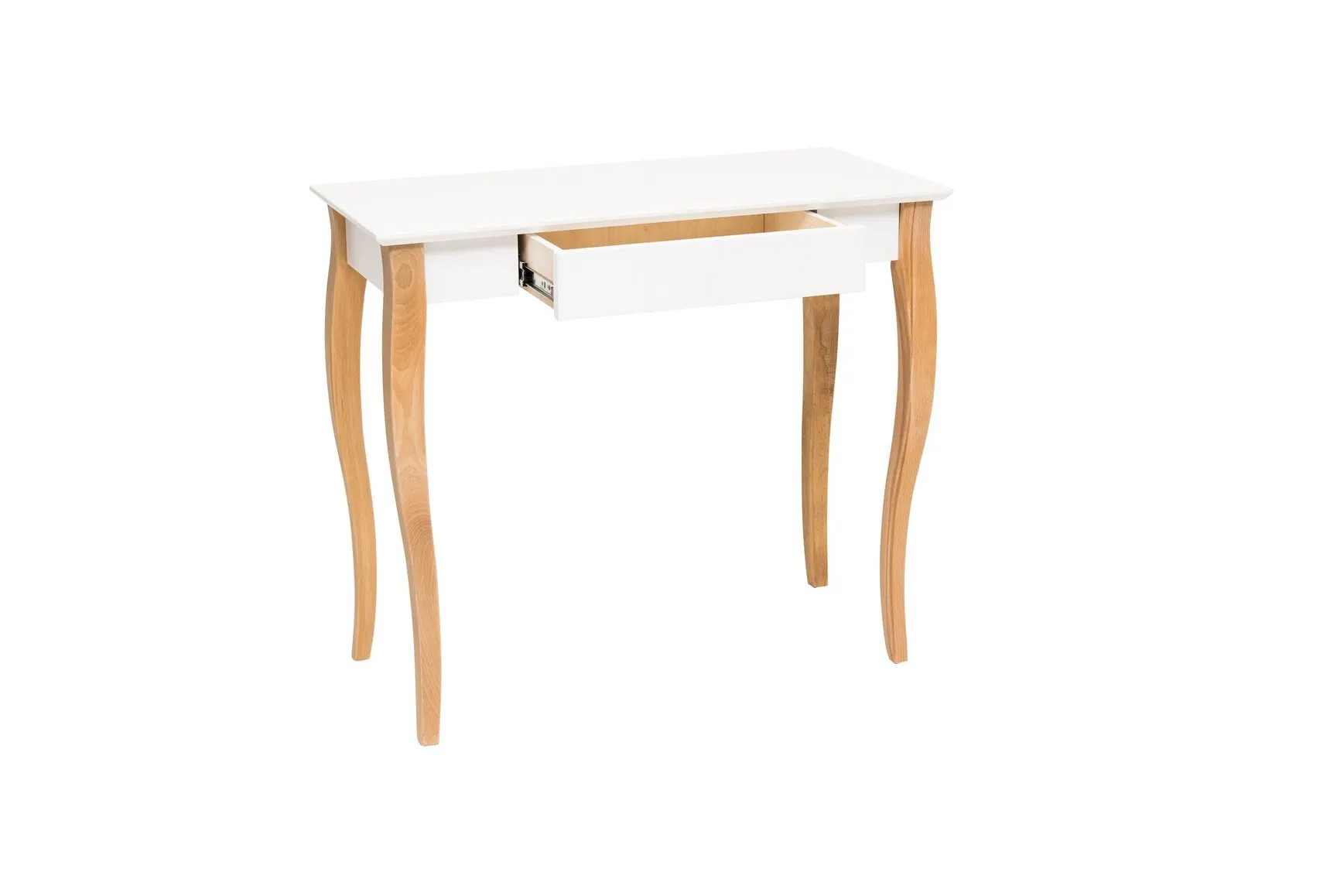 Biurko z szufladą LILLO 85x40 biały blat/drewniane nogi - RAGABAWDLIL21